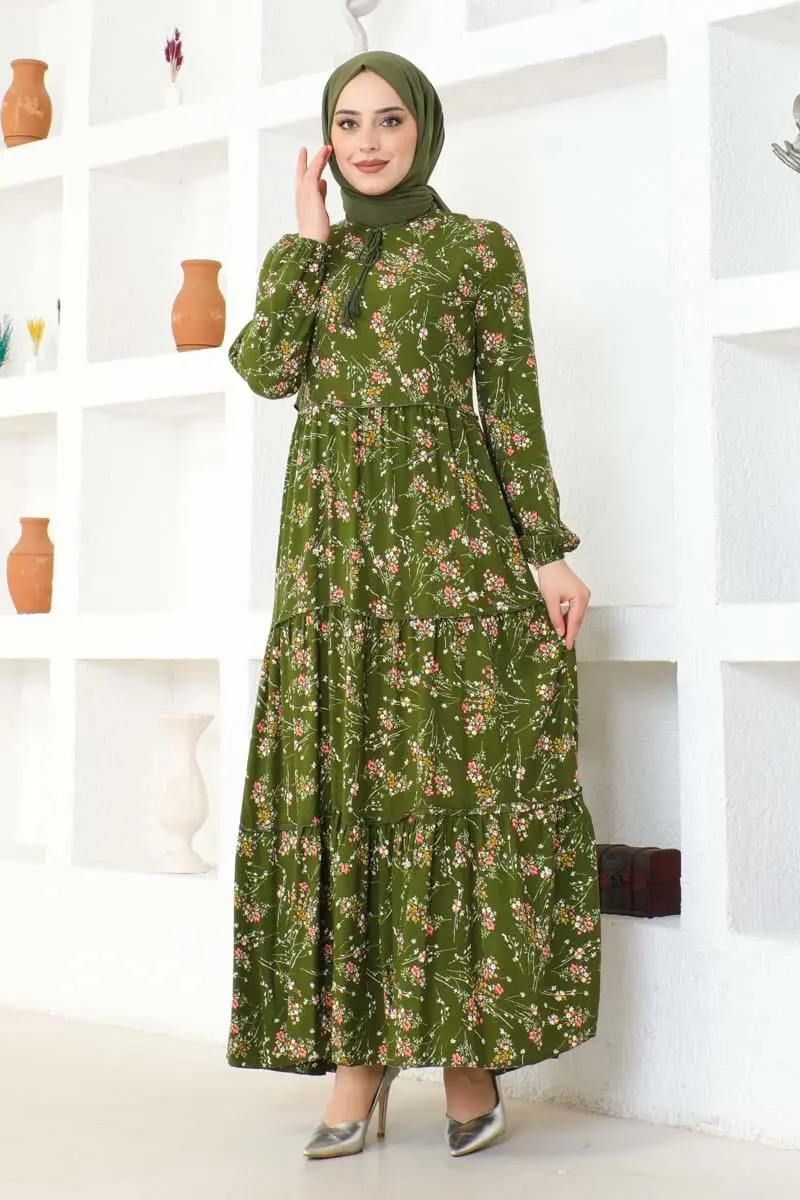 Floral Patterned Viscose Dress