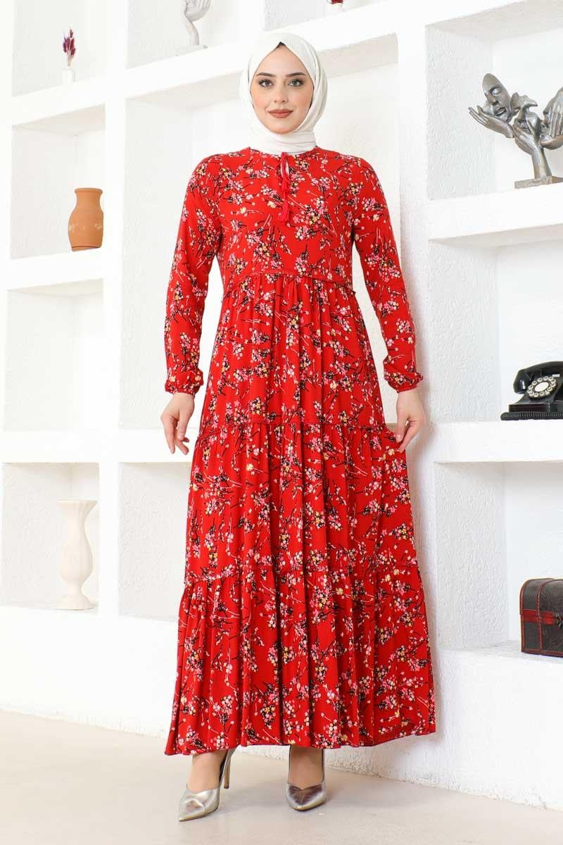 Floral Patterned Viscose Dress