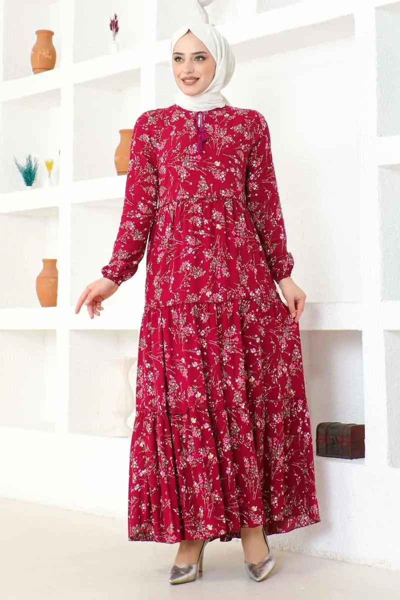 Floral Patterned Viscose Dress