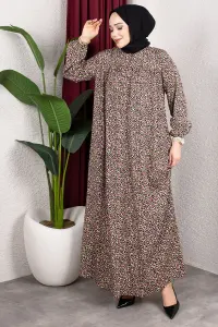 Çiçek Desenli Viskon Elbise