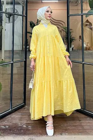 Floral Embossed Patterned Dress