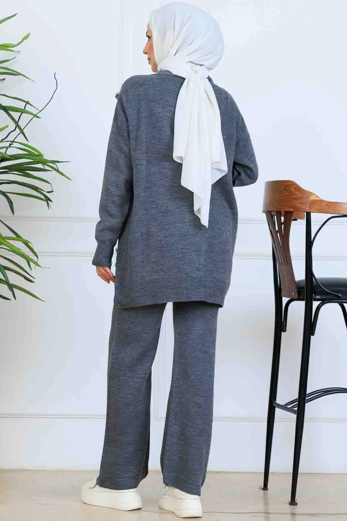 Çiçekli Triko Hırka Takım-detail