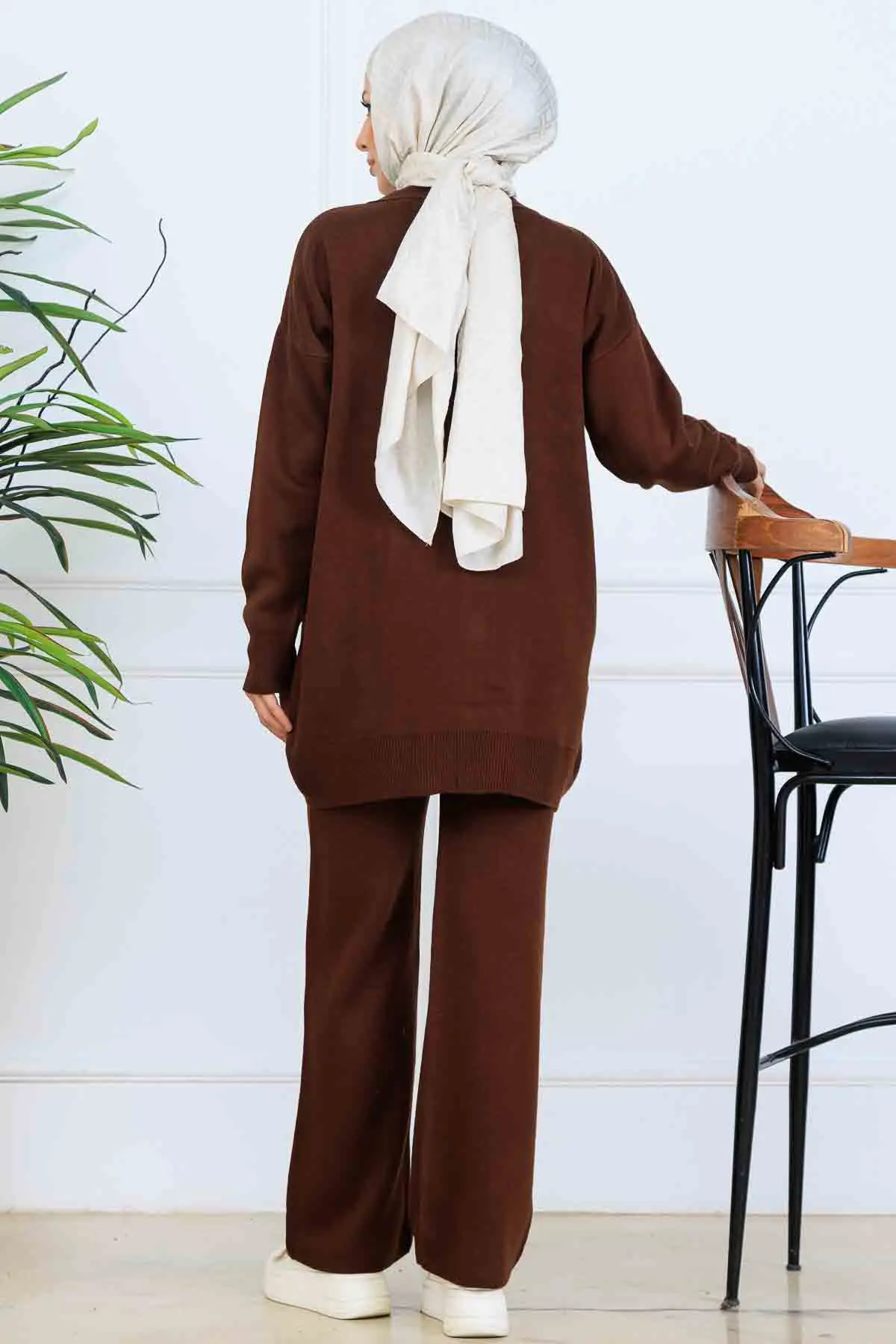 Çiçekli Triko Hırka Takım-detail