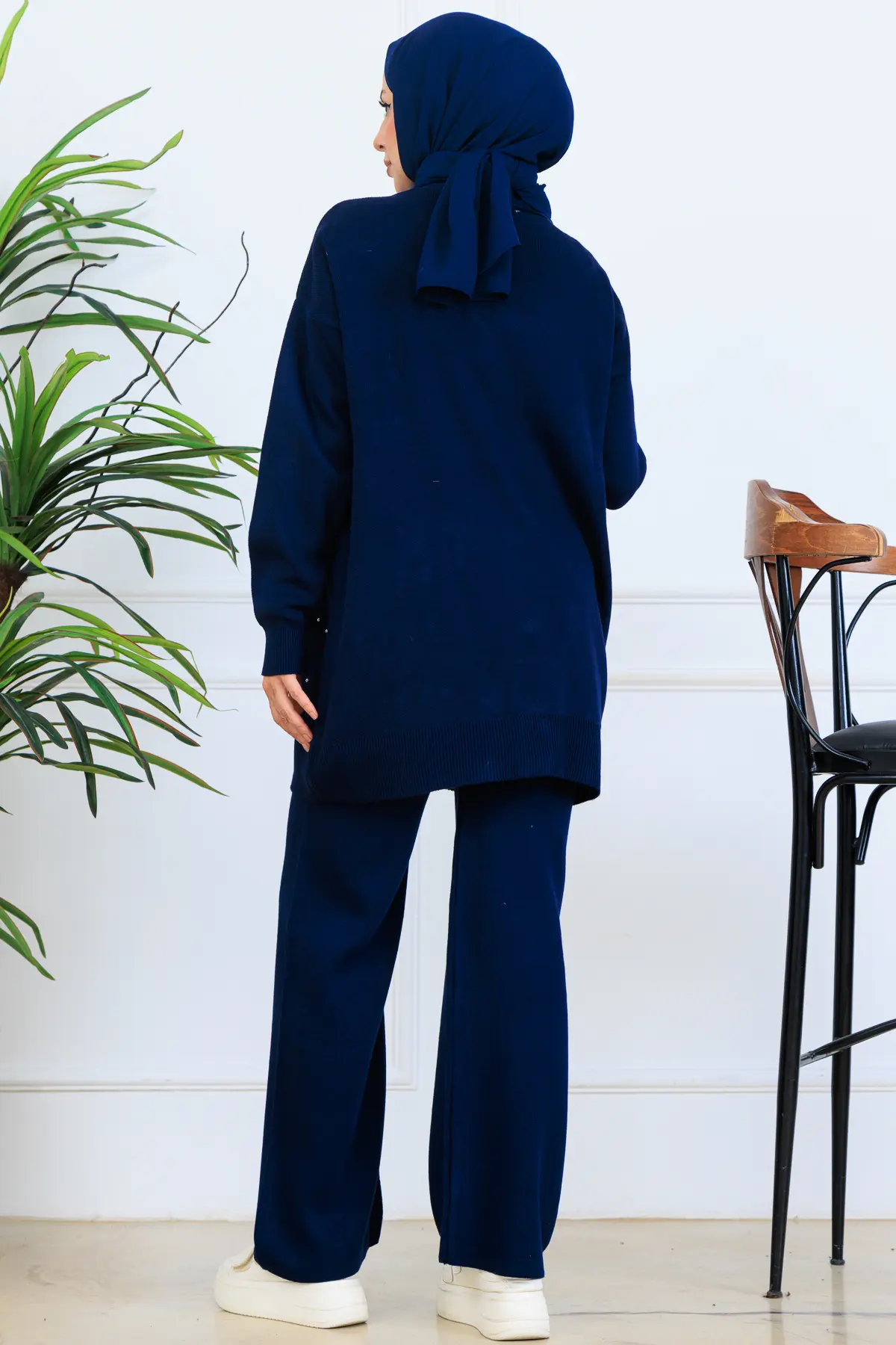 Çiçekli Triko Hırka Takım-detail