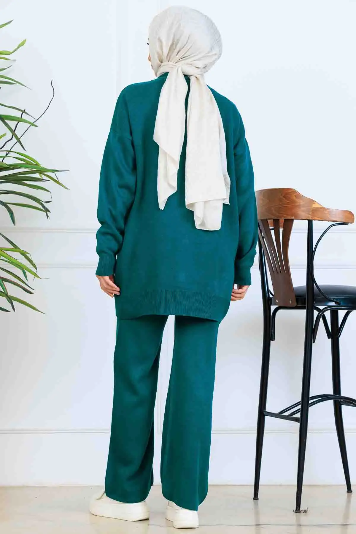 Çiçekli Triko Hırka Takım-detail