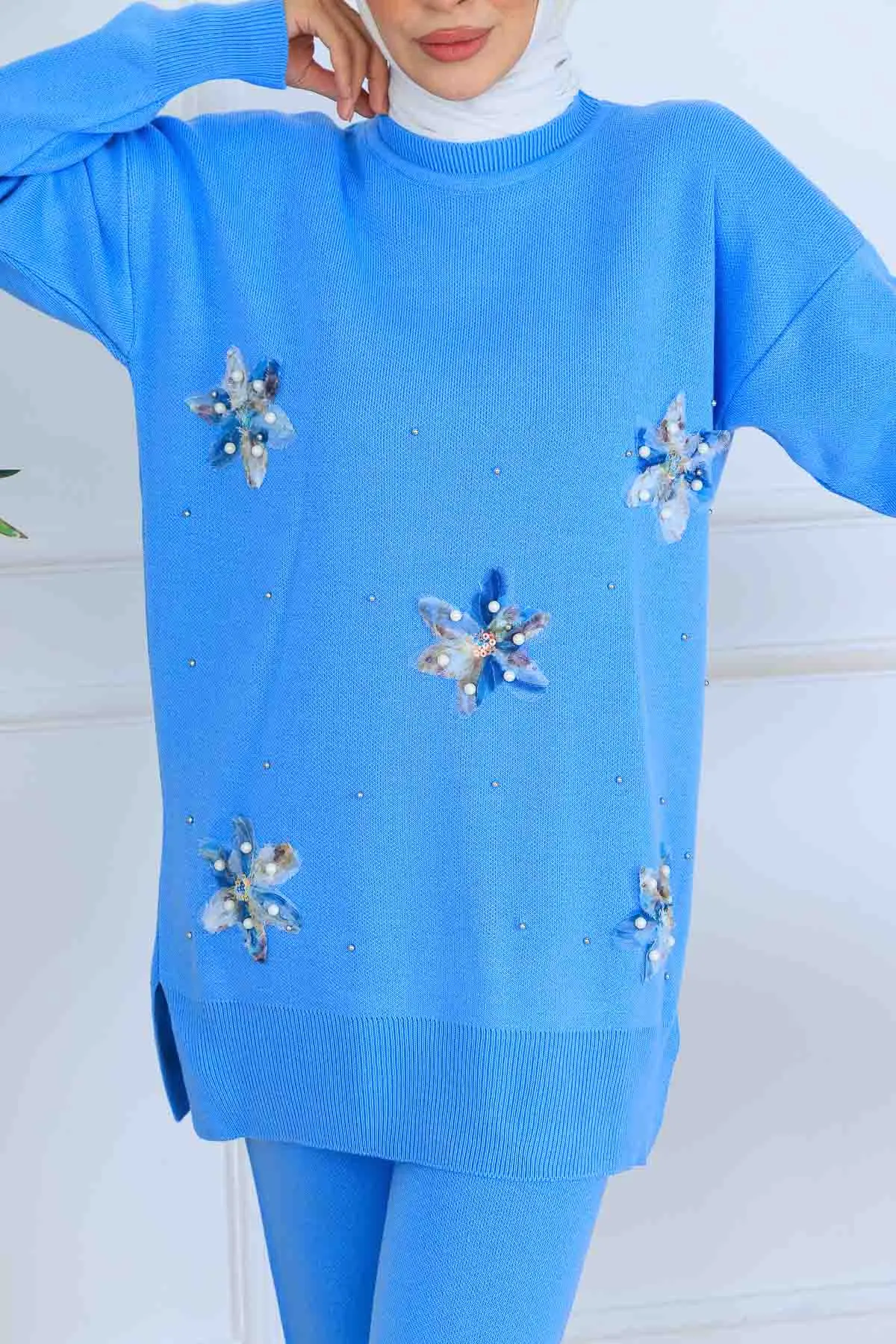 Çiçekli Triko Takım-detail