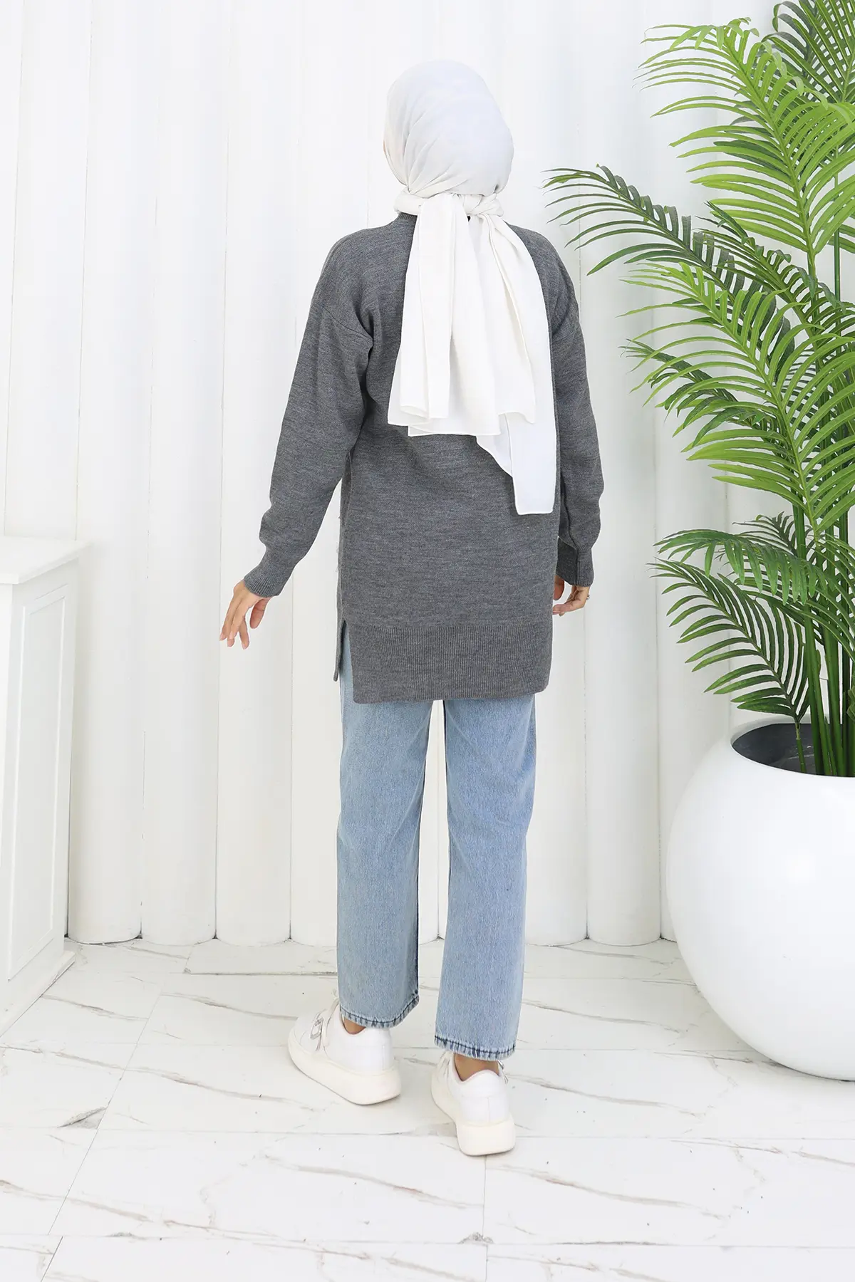 Çiçekli Triko Tunik-detail