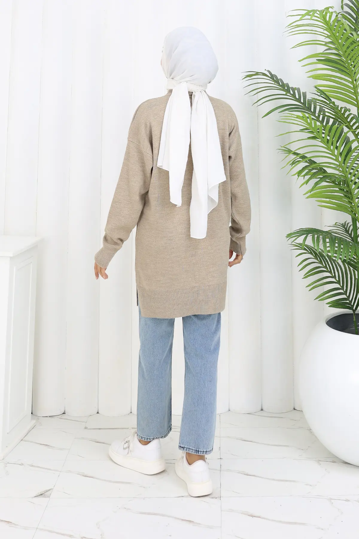 Çiçekli Triko Tunik-detail