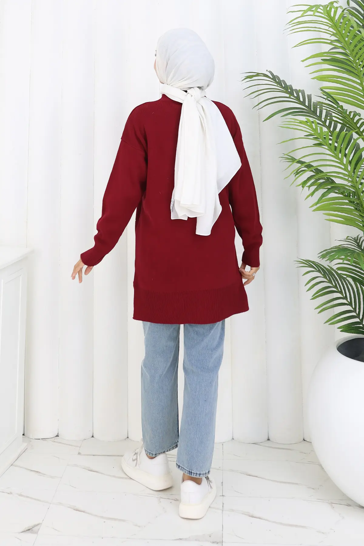 Çiçekli Triko Tunik-detail