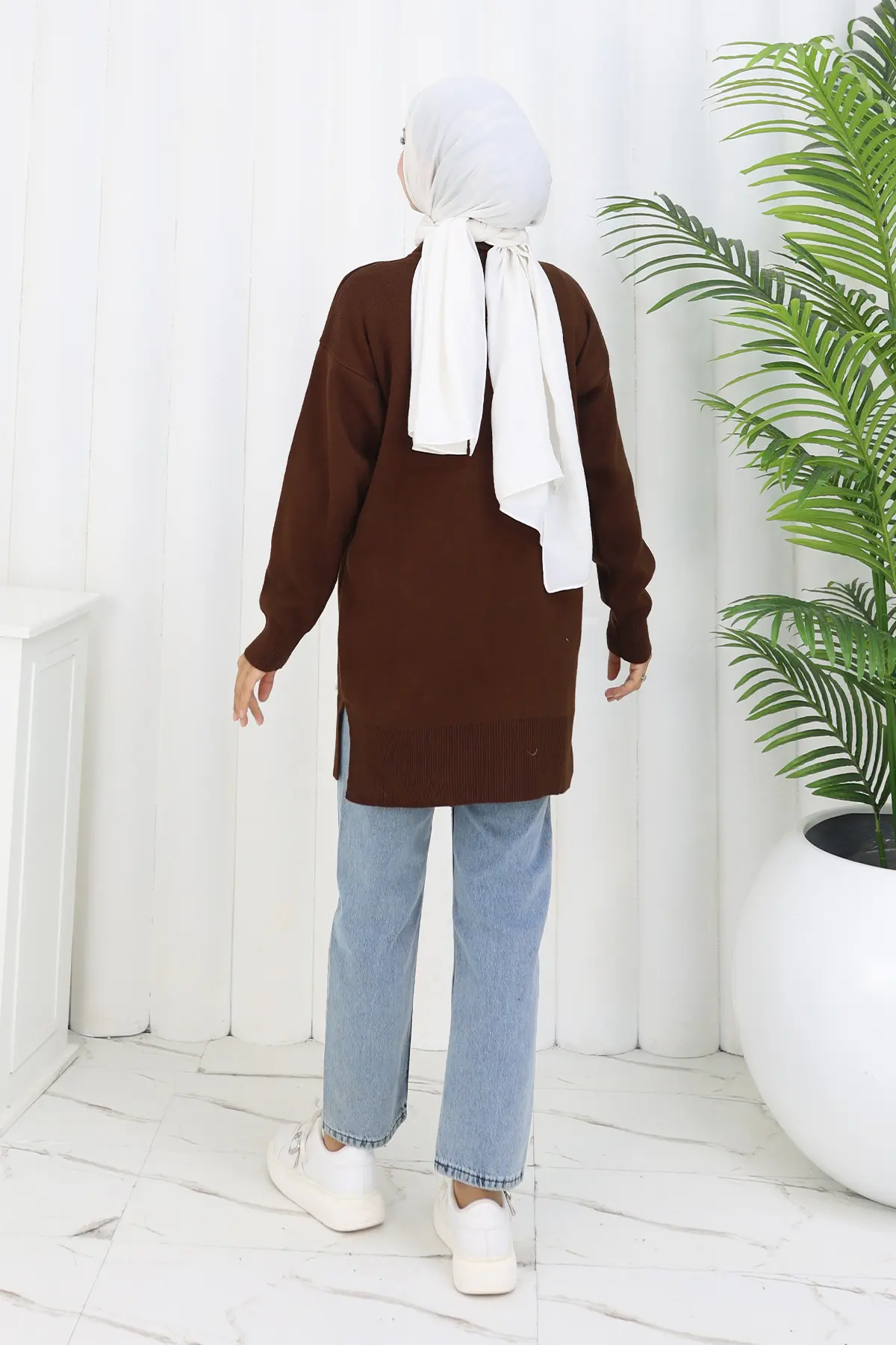 Çiçekli Triko Tunik-detail