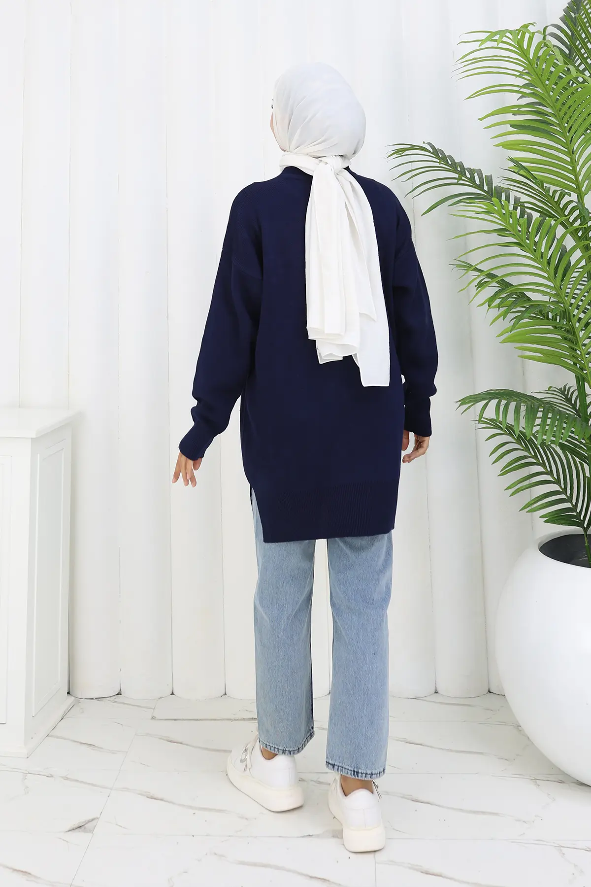 Çiçekli Triko Tunik-detail