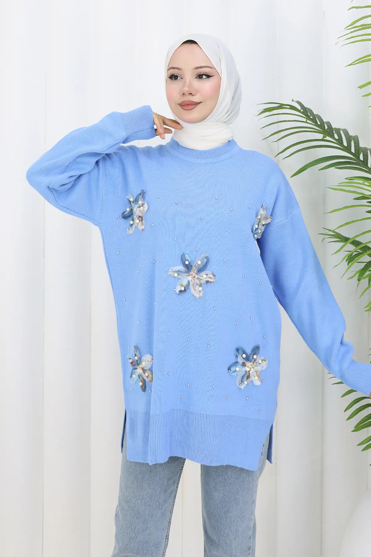 Floral Knit Tunic-detail