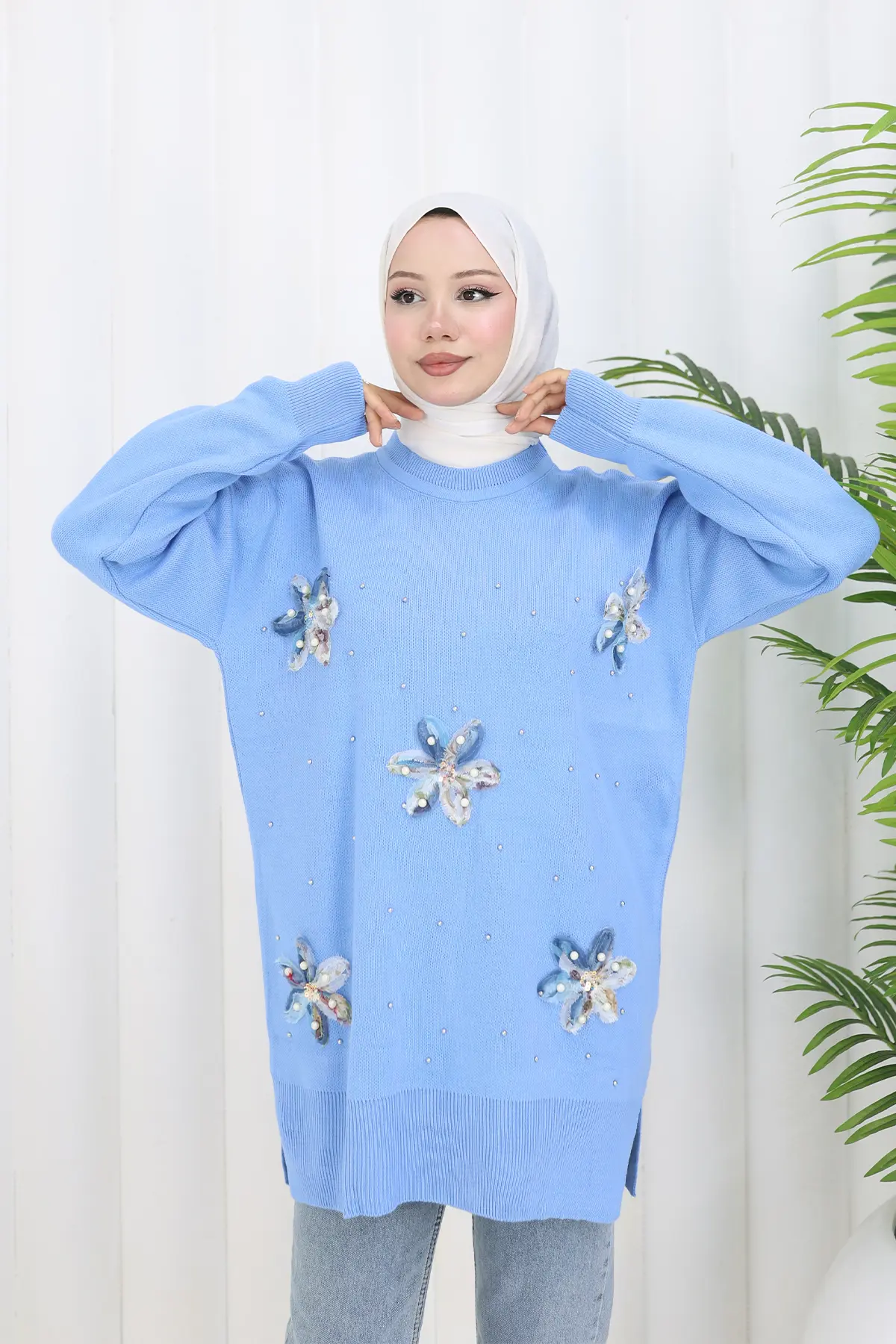 Floral Knit Tunic-detail