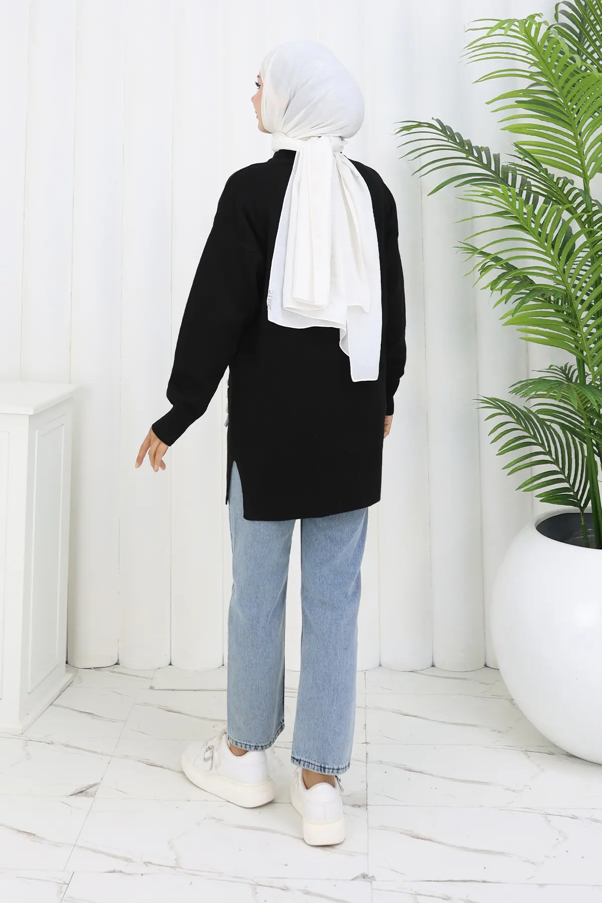 Çiçekli Triko Tunik-detail