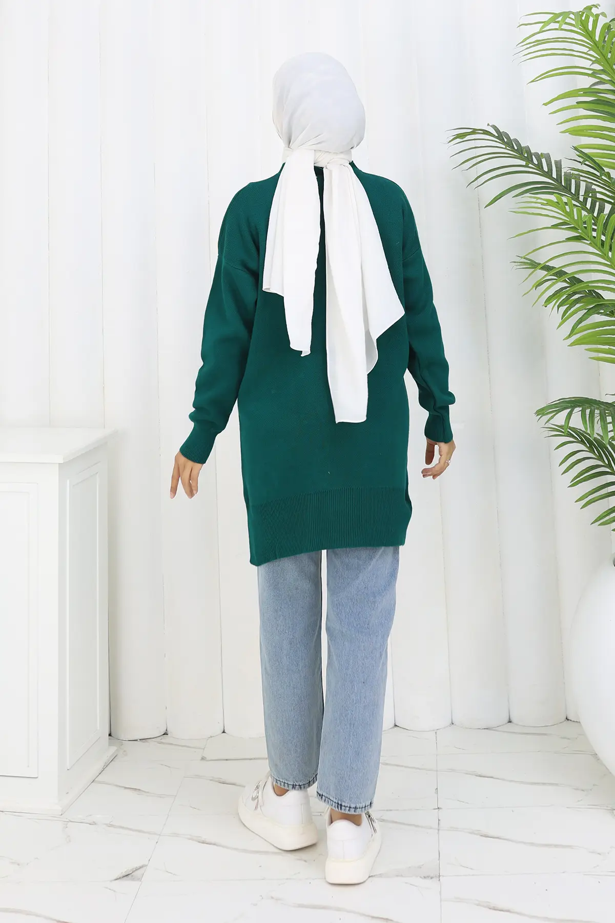 Çiçekli Triko Tunik-detail