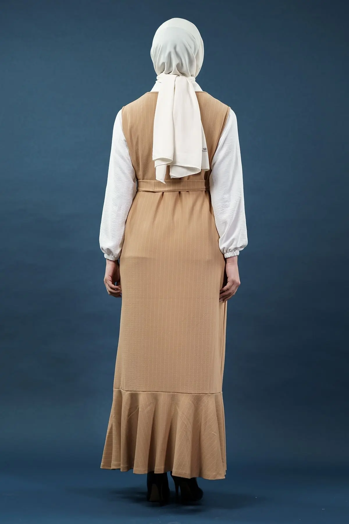 Çizgili Gömlekli Jile Elbise-detail