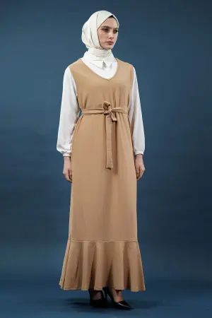 Çizgili Gömlekli Jile Elbise