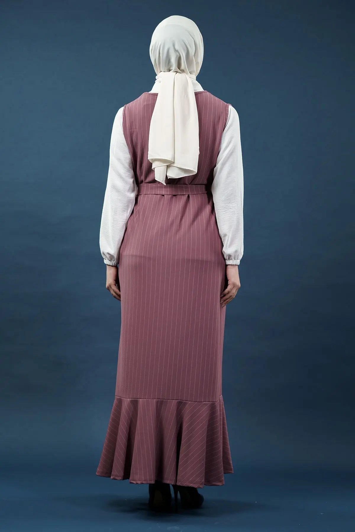 Çizgili Gömlekli Jile Elbise-detail