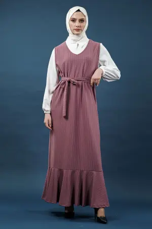 Çizgili Gömlekli Jile Elbise