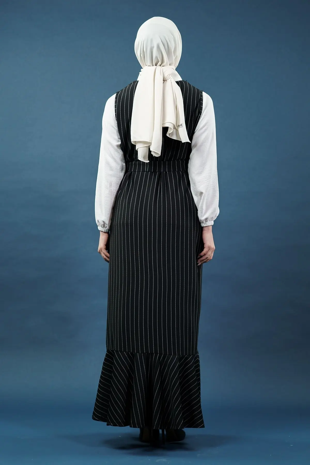 Çizgili Gömlekli Jile Elbise-detail