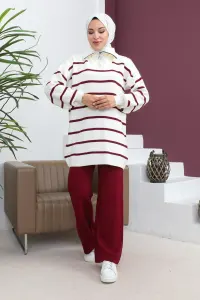 Çizgili Triko Takım