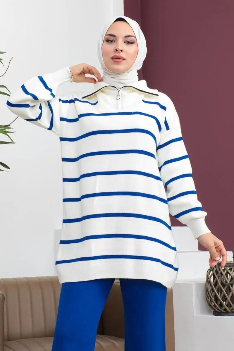 Çizgili Triko Takım-detail