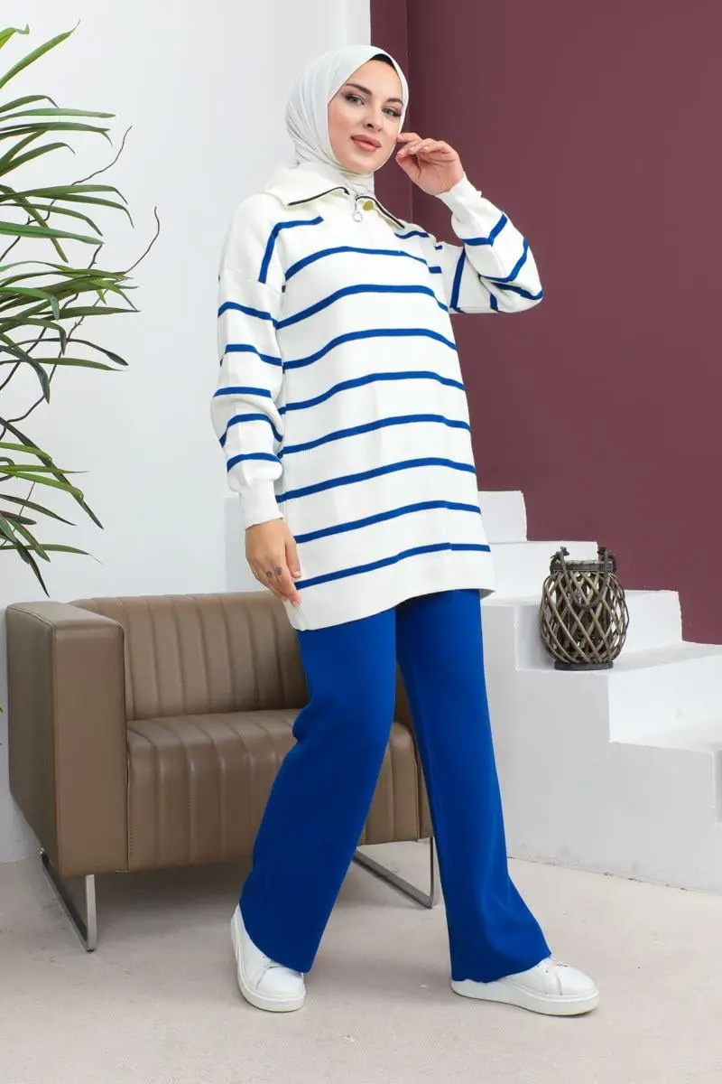 Çizgili Triko Takım-detail