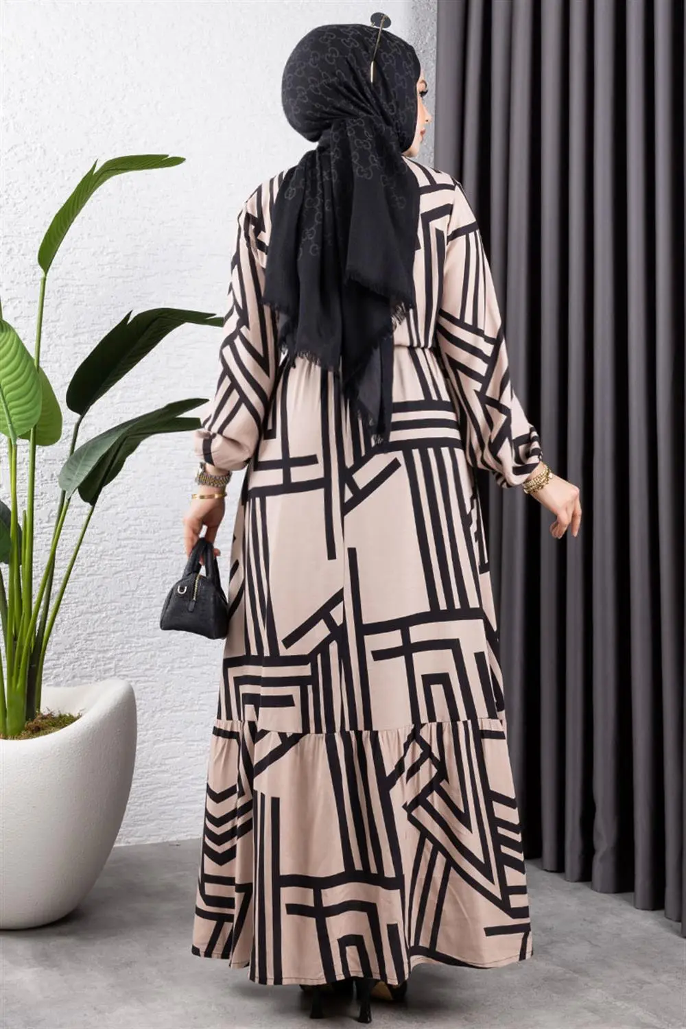 Striped Viscose Dress-detail