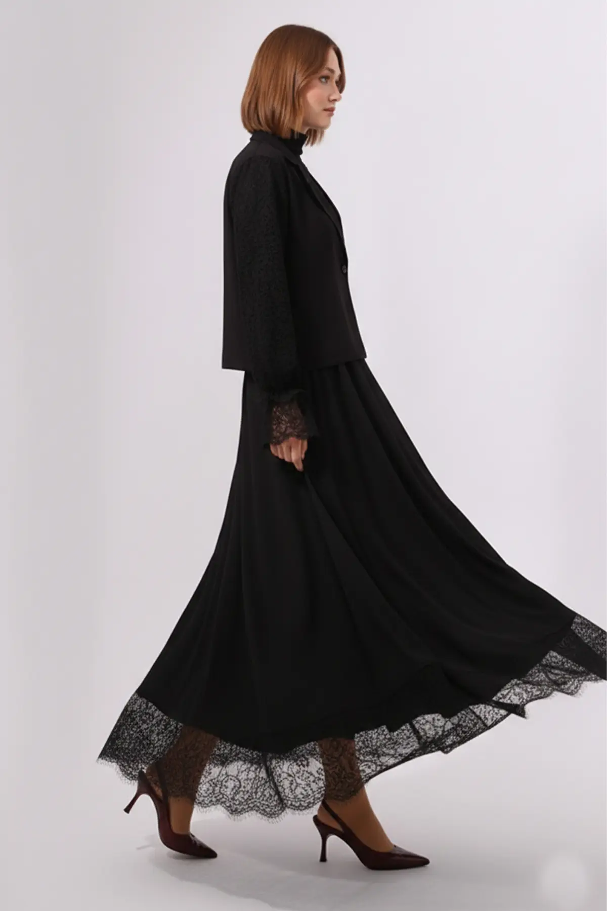 Dantelli Tesettür İkili Takım-detail