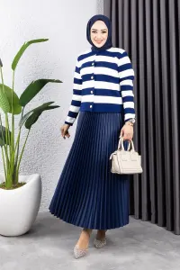 Leather Look Pleated Skirt