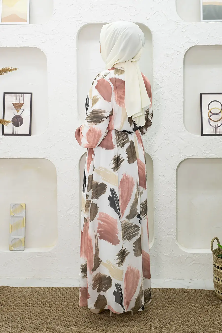 Pleated Floral Dress-detail