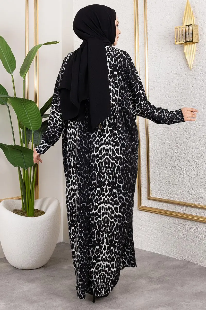 Patterned Crepe Dress-detail