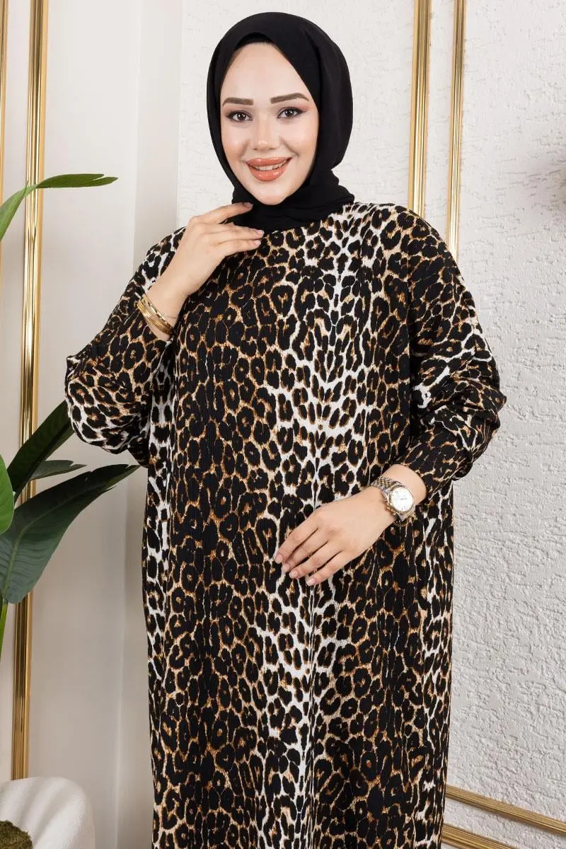 Desenli Bürümcük Elbise-detail