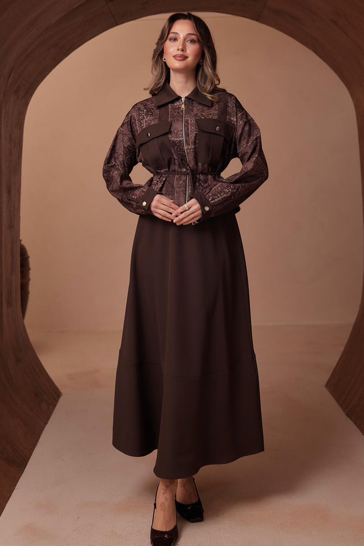 Patterned Jacket Set