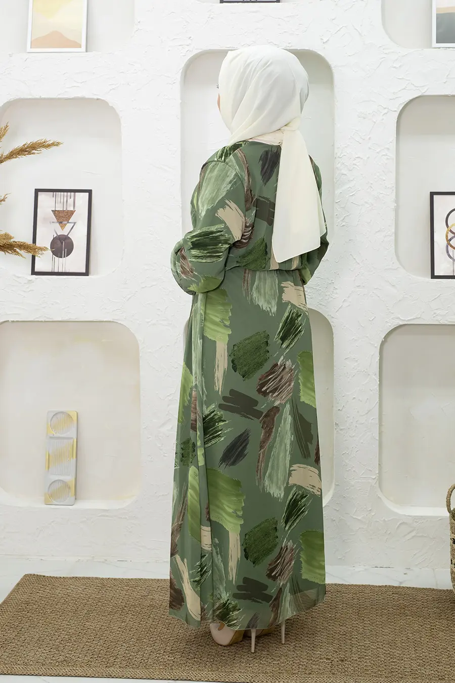 Pleated Floral Dress-detail