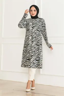 Desenli Örme Süet Tunik