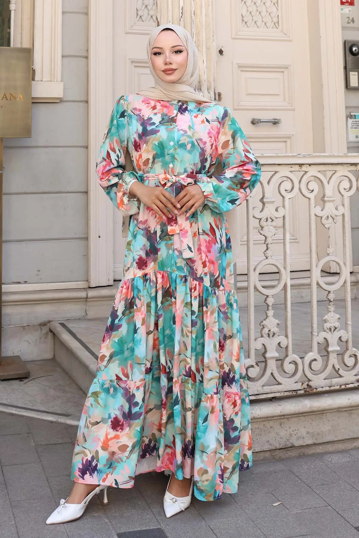Patterned Hijab Dress