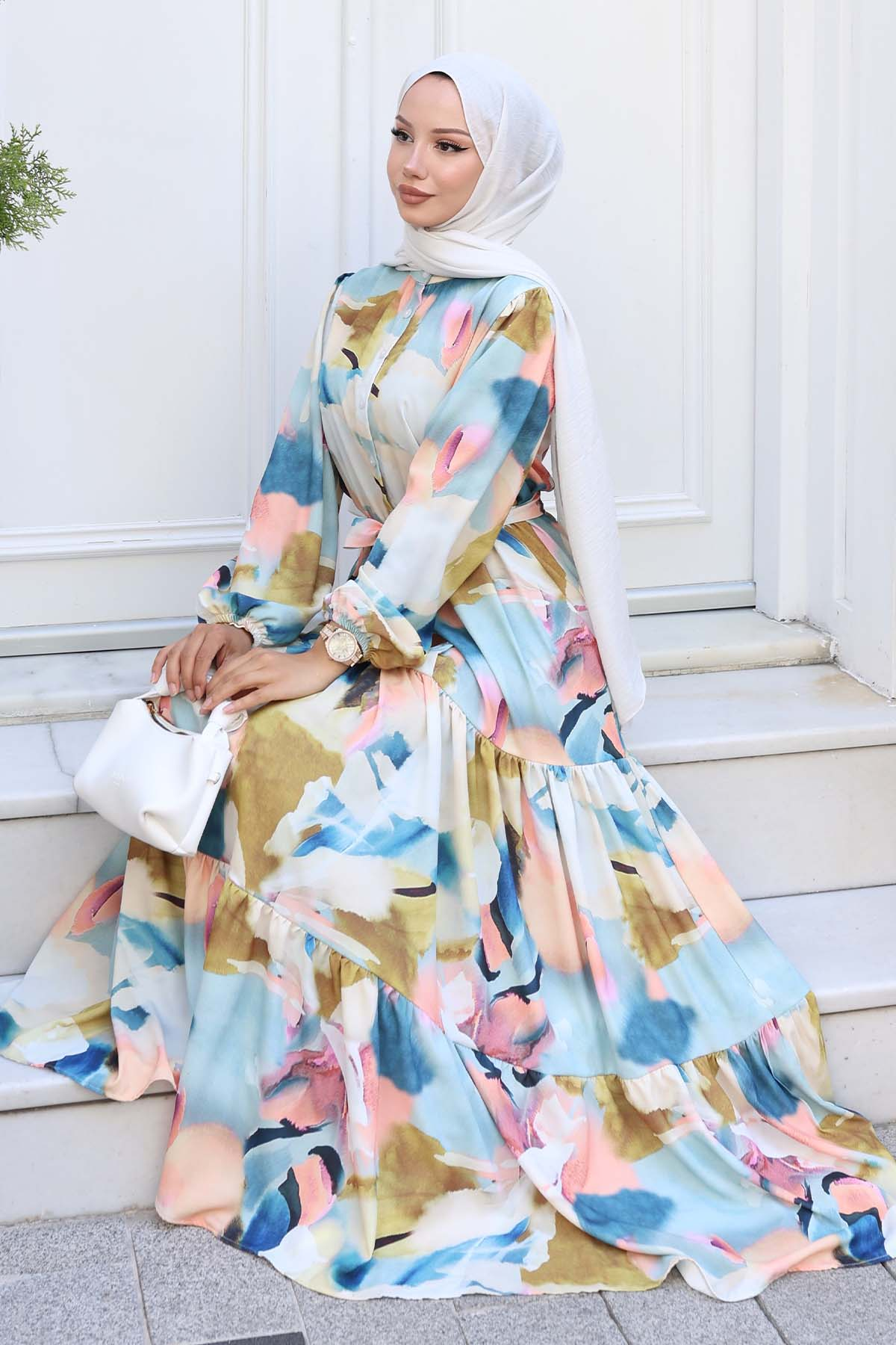 Patterned Hijab Dress