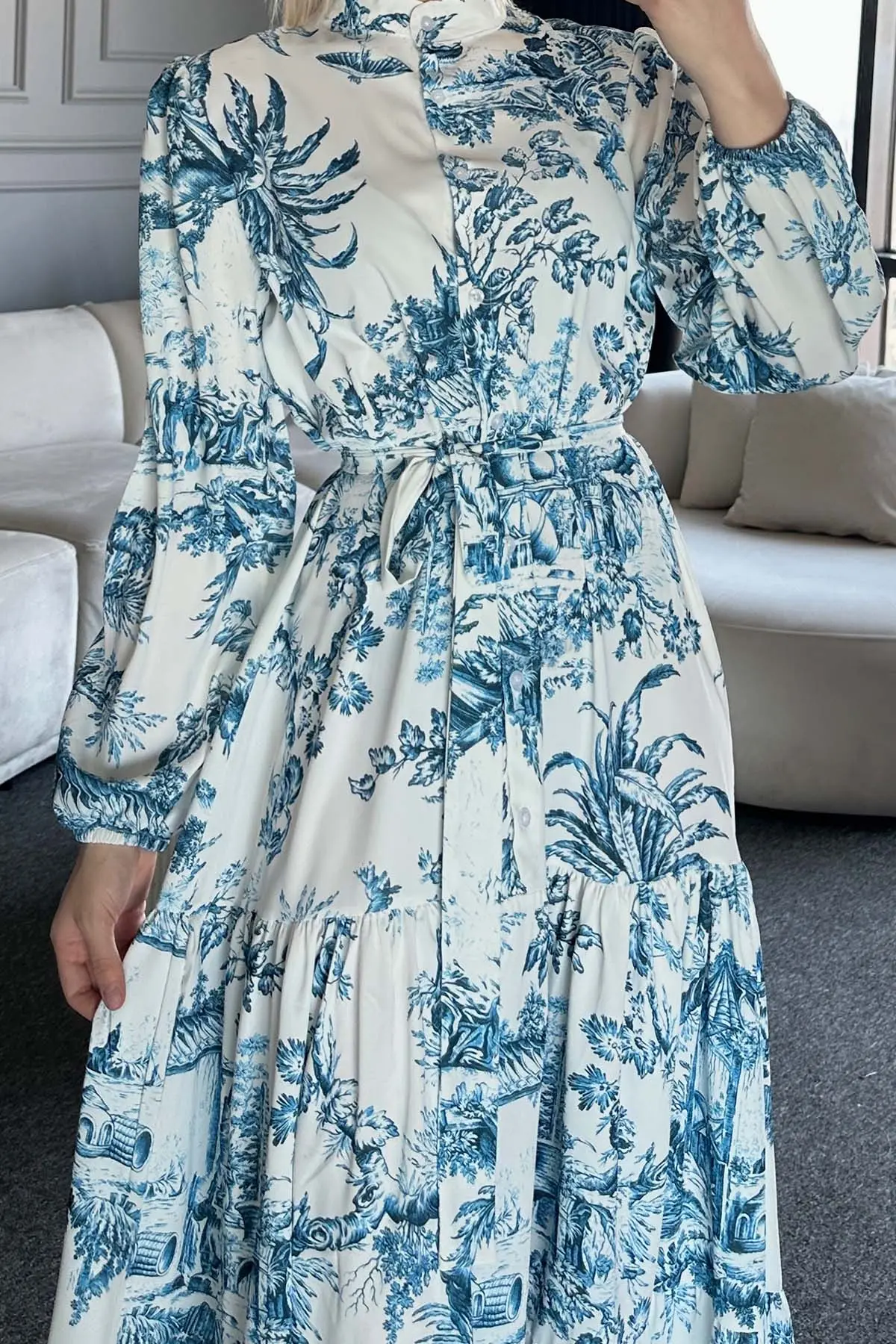 Patterned Hijab Dress-detail