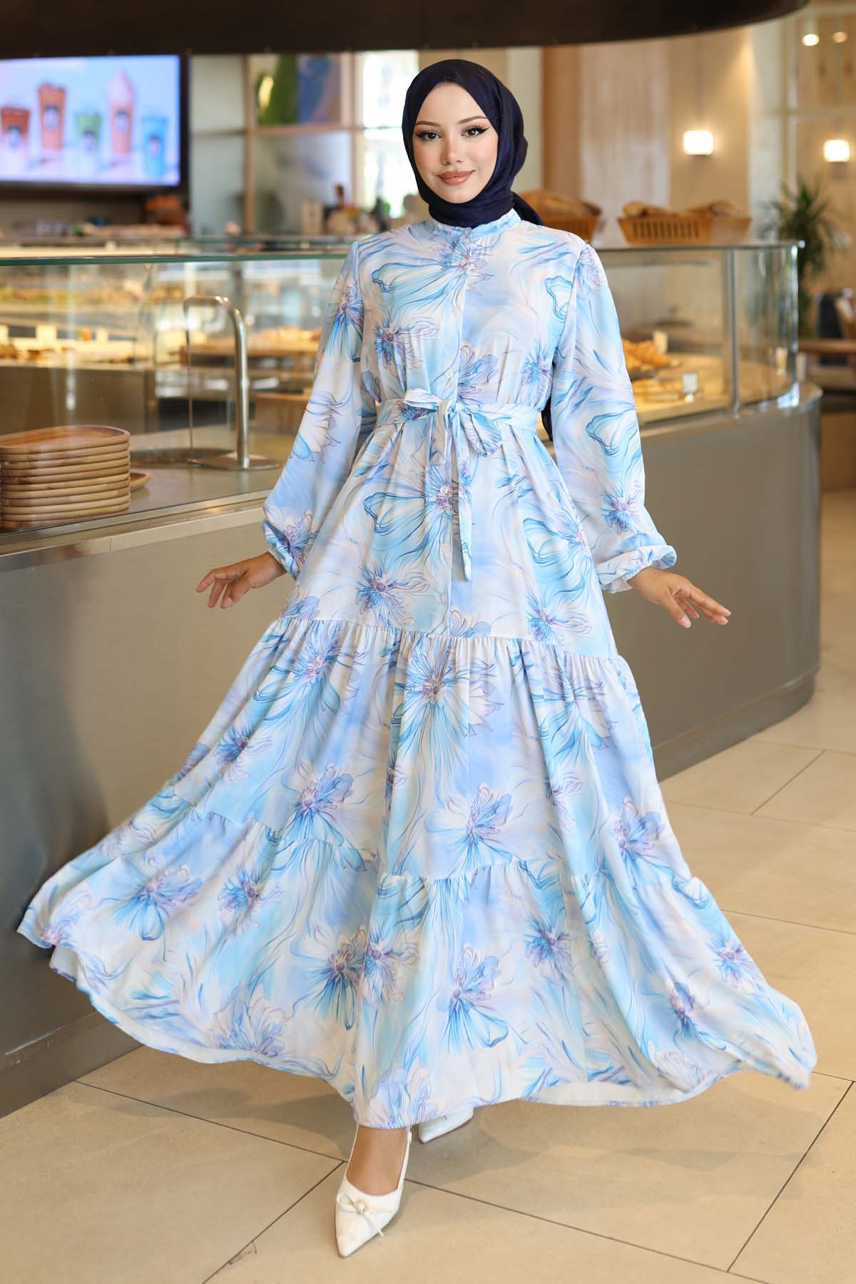Patterned Hijab Dress