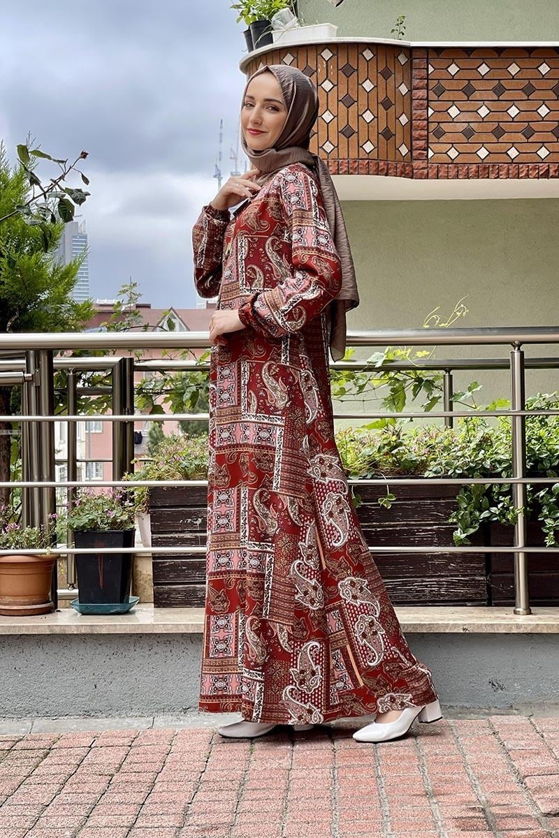 Patterned Hijab Dress