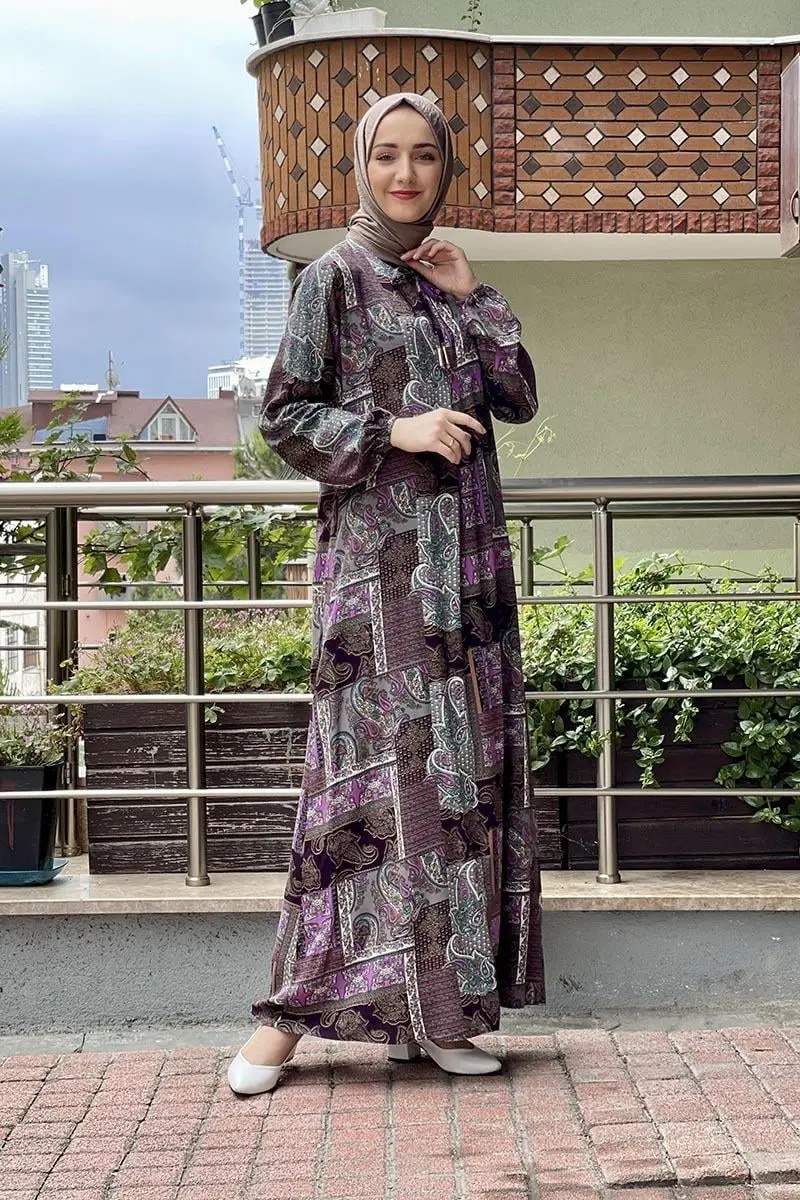 Patterned Hijab Dress