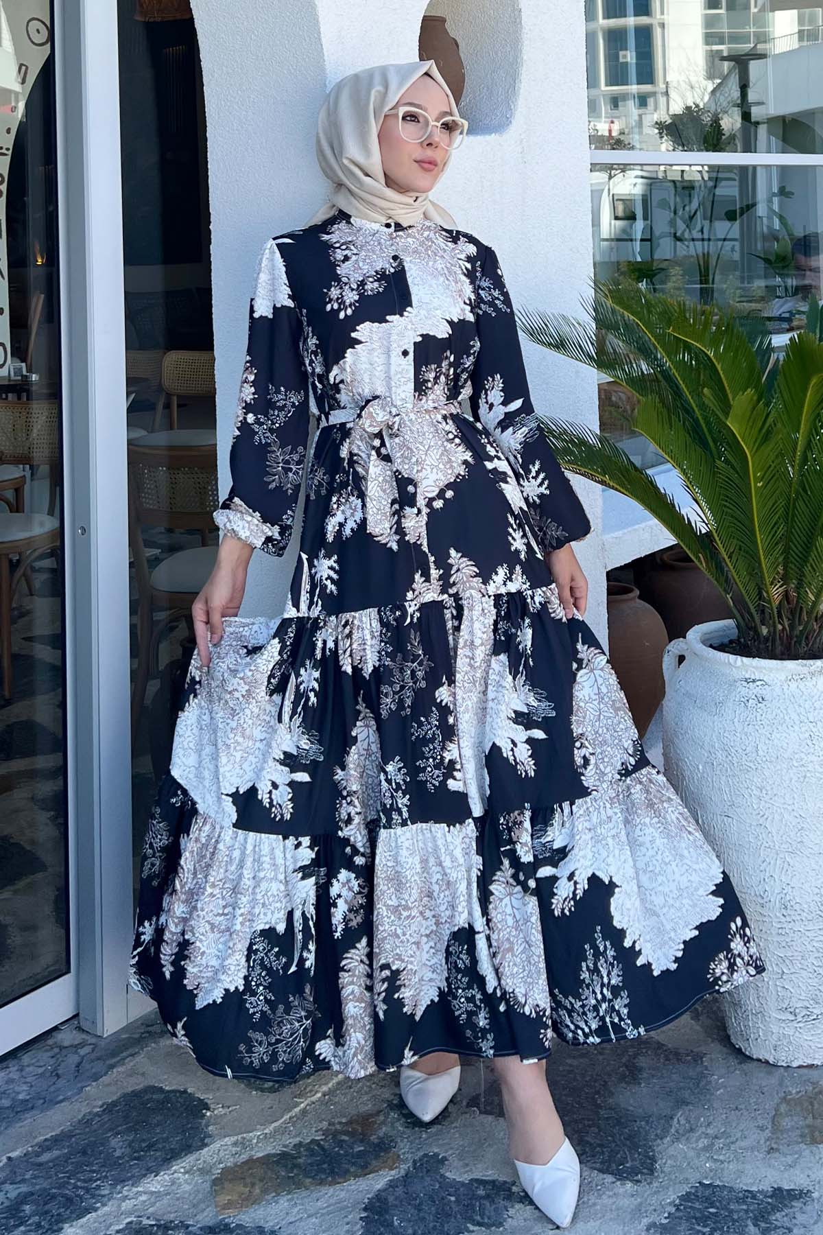 Patterned Hijab Dress