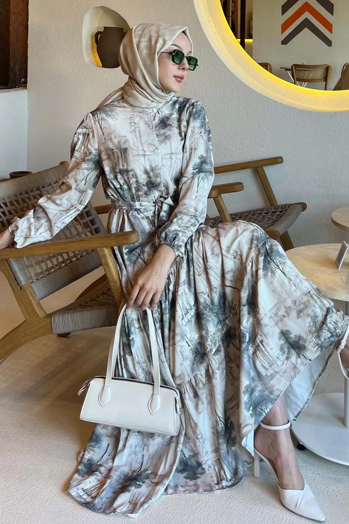 Patterned Hijab Dress