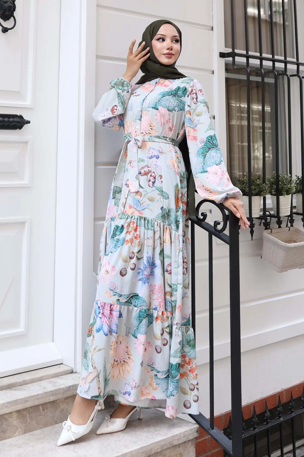 Patterned Hijab Dress