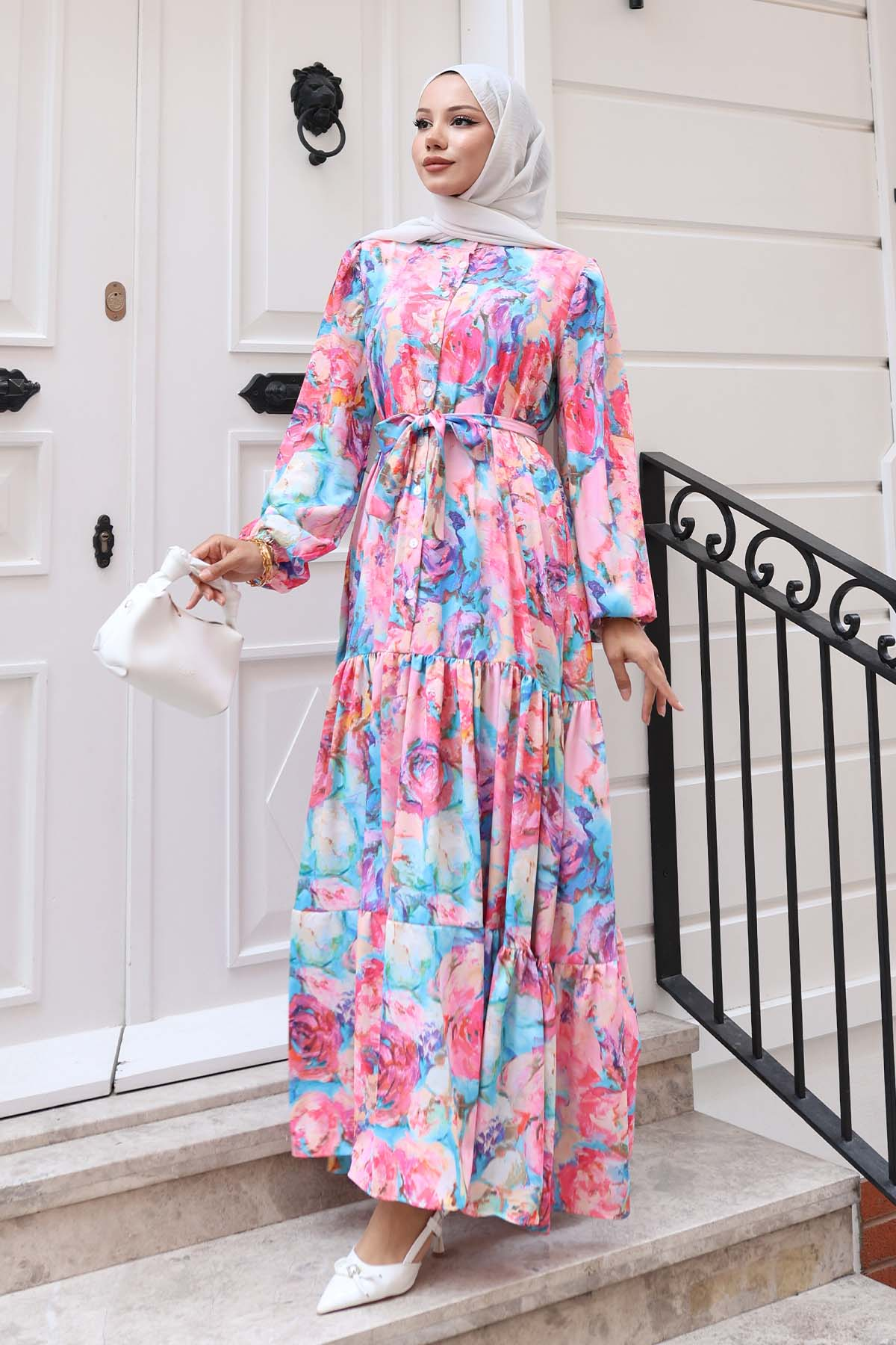 Patterned Hijab Dress
