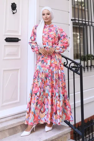 Patterned Hijab Dress