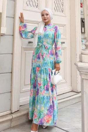 Patterned Hijab Dress