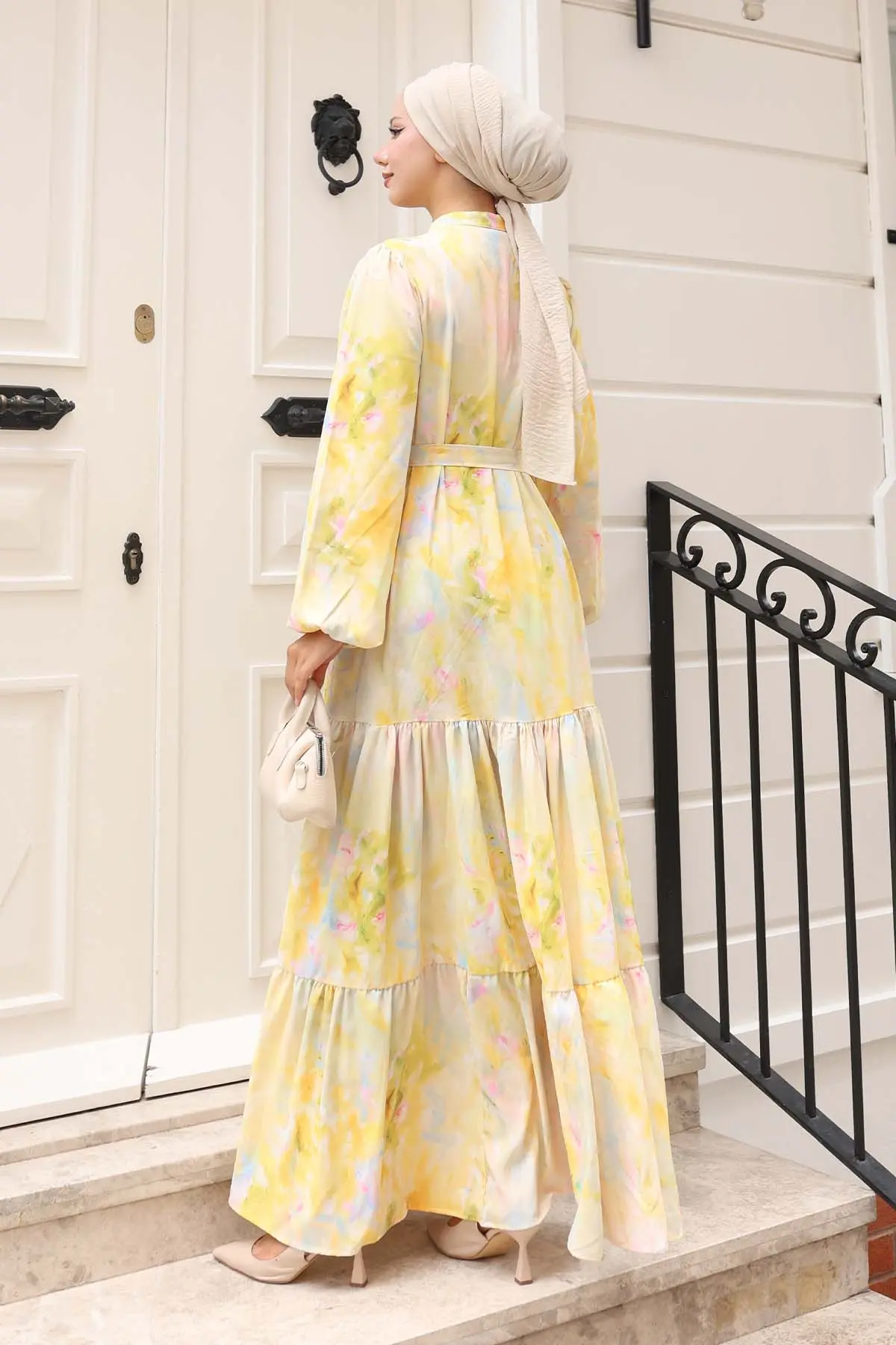 Patterned Hijab Dress-detail