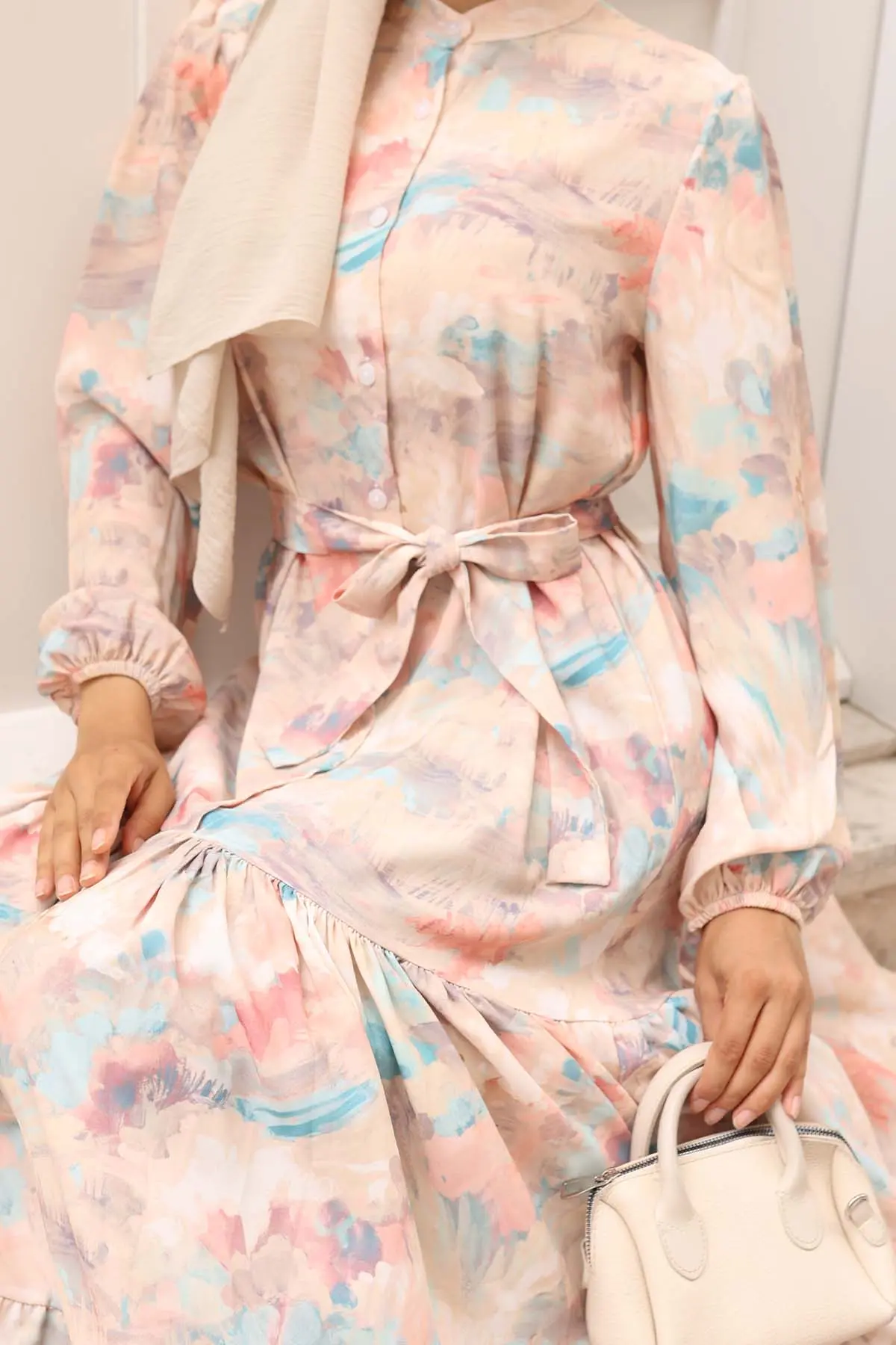 Patterned Hijab Dress-detail